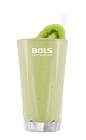 The Fruit Smoothie is a tropical green drink made from Bols Natural Yoghurt liqueur, kiwi, pineapple and mango, and served in a chilled highball glass.