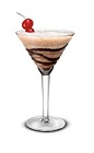 The Gaelic Mudslide is a brown colored cocktail made from Bailey's Irish cream, vodka, chocolate and crushed ice, and served in a chilled cocktail glass.