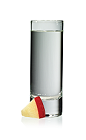 The Gala Shot is made from Stoli Gala Applik apple vodka, vanilla liqueur and bitters, and served in a chilled shot glass.