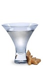 The Ginger Martini is a clear colored cocktail made from ginger liqueur and vodka, and served in a chilled cocktail glass.