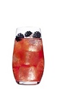 The Grand Berry is a fruity red drink made from Grand Marnier orange liqueur, cranberry juice and blackberries, and served over ice in a highball glass.