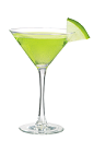 The Green Apple Martini is a green drink made from Smirnoff green apple vodka, Midori melon liqueur, sour mix and apple juice, and served in a chilled cocktail glass.