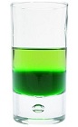 The Green Eye Shot is a green shot made from Green Chartreuse and creme de menthe, and served in a chilled shot glass.