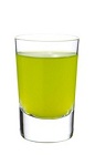 The Illusion Shaker shot is made from Midori melon liqueur, triple sec, vodka, lemon juice and pineapple juice, and served in a chilled shot glass.