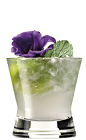 The June Tai drink recipe is an explosion of floral and tropical aromas made from Esprit de June liqueur, aged rum, lime, simple syrup and orgeat syrup, and served over ice in a rocks glass.