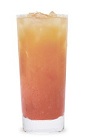 The Kentucky Sunrise is a peach colored drink made from DeKuyper Peachtree schnapps, bourbon, orange juice and grenadine, and served over ice in a highball glass.