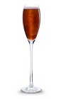 This version of the Kir Royale is a classic red drink made from raspberry schnapps and sparkling wine, and served in a chilled champagne flute.