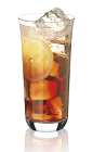 The Le Pompier is made from Noilly Prat, creme de cassis, lemon and club soda, and served over ice in a highball glass.