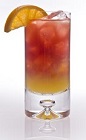 The Leblon Breeze is a relaxing orange colored drink recipe made from Leblon cachaca, pineapple juice and cranberry juice, and served over ice in a highball glass.