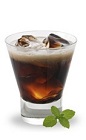 The Luscious Mint Russian is a sexy variation of the classic Black Russian drink. A brown colored drink made from chocolate mint liqueur, vodka and half & half, and served over ice in a rocks glass.