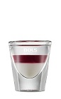 The Ma Cherie is a layered clear and red shot made from Kirschwasser cherry liqueur, cherry brandy and Bols Natural Yoghurt liqueur, and served in a chilled shot glass.