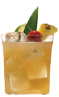 The Martinique Mai Tai cocktail recipe is made from Clement VSOP rum, Creole Shrubb, sugar syrup, orgeat syrup and lime juice, and served over ice in a rocks glass.