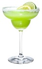 The Midorita cocktail is a modern variation on the classic Margarita cocktail. Made from Midori melon liqueur, silver tequila and sweet and sour mix, and served in a chilled margarita glass.