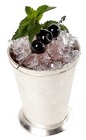 The Morlacco Julep is an Italian variation of the classic Mint Julep cocktail recipe. Made from brandy, Luxardo cherry brandy, mint and amaretto, and served over crushed ice in a rocks glass.