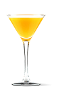 The Navaltini cocktail recipe is an orange colored drink made from UV Orange vodka, orange juice and chilled champagne, and served in a chilled cocktail glass.