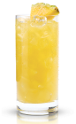 The New Amsterdam Coco Breeze is a yellow colored tropical drink made from New Amsterdam coconut vodka and pineapple juice, and served over ice in a highball glass.