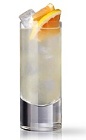 The North Sea Breeze combines the tropical flavors of the Caribbean with the temperate flavors of Northern Europe. Made from Martin Miller's gin, pink grapefruit juice, lychee juice and lime marmalade, and served over ice in a highball glass.