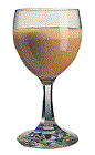 The Nutty Irishman is a classic brown St. Patrick's Day cocktail made from Carolans Irish cream and Frangelico hazelnut liqueur, and served in a chilled wine glass.