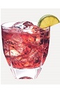 The Oasis Refresher drink recipe is made from Burnett's pomegranate vodka, cranberry juice and lemon-lime soda, and served over ice in a rocks glass.