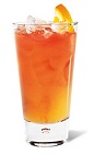 The Orange Agave is an orange colored drink made from silver tequila, orange juice, Sprite, grenadine and orange, and served over ice in a highball glass.