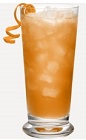 The Orange Russian Iced Tea drink recipe is an orange colored cocktail made from Burnett's orange vodka, orange juice and iced tea, and served over ice in a highball glass.