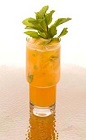 The Passionfruit Pineapple Caipirinha drink recipe combines the flavors of Leblon cachaca, passion fruit puree, lime, mint and pineapple into a wonderful tropical cocktail served over ice in a highball glass.