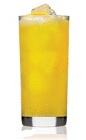 The Patron Daisy is an orange drink made from Patron tequila, Cointreau orange liqueur, mango, grapefruit juice, agave nectar and club soda, and served over ice in a highball glass.