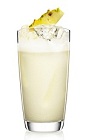 The Pina Colada is a classic beach cocktail made from Malibu coconut rum, coconut cream and pineapple juice, and served over ice in a highball glass.