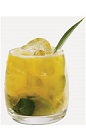 The Pineapple Sunset is an orange colored cocktail recipe made from Burnett's pineapple vodka, orange juice and lime juice, and served over ice in a rocks glass.
