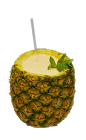 The Pineapple Passion is the ultimate tropical drink when stuck on a deserted island with your lover. Made from Cruzan Passion Fruit rum, pineapple juice, lime juice, honey, cinnamon and pineapple, and served blended inside a pineapple.