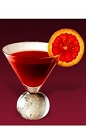 The Riviera Cocktail recipe is an orange colored drink made from Dubonnet Rouge, Grand Marnier orange liqueur and blood orange juice, and served in a chilled cocktail glass.