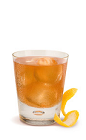 The Rye Guy is an orange colored drink recipe made from Gran Gala Triple Orange liqueur, rye whiskey, lemon juice, pimento dram, maple syrup and whiskey barrel bitters, and served over ice in a rocks glass.