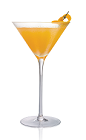 The Salted Karamel Screw cocktail is made from Stoli Salted Karamel vodka, orange juice, lemon juice and simple syrup, and served in a chilled cocktail glass.