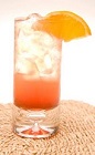 The Serenity Caipirinha is probably the most relaxing drink ever made, just lay back in a hammock and watch the clouds blow on by. A red colored cocktail made from Leblon Cachaca, peach schnapps, pomegranate juice and lemon juice, and served over ice in a highball glass.