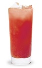 The Silent Broadsider is a red drink made from anisette, rum, grenadine, lemon juice and club soda, and served over ice in a highball glass.
