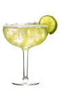 The Southern Margarita is made from Southern Comfort Lime and sweet & sour mix, and served in a chilled margarita glass.