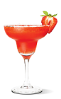 The Srirachaberry Margarita is a red colored delight, perfect for Cinco de Mayo or any other party. Made from UV Sriracha Vodka, agave nectar, and strawberries, and served blended n a chilled margarita glass.