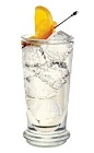 The St-Germain and Soda is a clear colored drink made from St-Germain elderflower liqueur, club soda and orange, and served over ice in a highball glass.