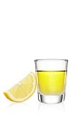 The Sun Splash Shot is a yellow colored shot made from chilled Malibu Sunshine citrus rum and lemon, and served in a chilled shot glass.