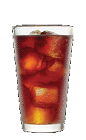The Super Power drink recipe is a brown colored cocktail made from Three Olives Supercola vodka and cola, and served over ice in a highball glass.