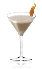 The Swinging Safari is a brown colored cocktail made from Amarula cream liqueur, vodka and Cointreau orange liqueur, and served in a chilled cocktail glass.