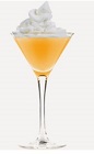 The Tangitini cocktail recipe is an orange colored drink made from Burnett's orange cream vodka, vanilla vodka, orange juice and whipped cream, and served in a chilled cocktail glass.