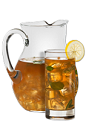 The LiberTea is an excellent American party tea. Made from water, lemonade, black tea, basil, Wild Turkey 101 bourbon and Wild Turkey American Honey bourbon, and served over ice from a large pitcher.
