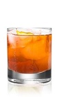 The Patron Old Fashioned is an orange drink made from Patron tequila, simple syrup and bitters, and served over ice in a rocks glass.