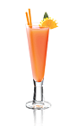 The Tropical Admiral is a fruity peach colored cocktail made from Admiral Nelson's spiced rum, pineapple juice and cranberry juice, and served in a chilled sling glass, or any other tall narrow glass.