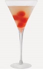 The Tropical Peach Martini cocktail recipe is made from Burnett's peach vodka, coconut rum and ginger ale, and served in a chilled cocktail glass.