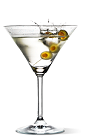 The Martini is a classic cocktail recipe made from UV Vodka, dry vermouth and olives, and served in a chilled cocktail glass.
