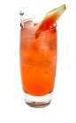 The Watermelon and Juice drink is made from Smirnoff Watermelon vodka and cranberry juice, and served in a highball glass.