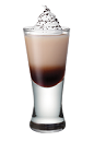 The Whipped Java shot is made from Smirnoff Whipped Cream vodka, Bailey's Irish cream and whipped cream and chocolate shavings, and served in a chilled shot glass.