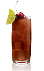 The Wild Cherri Cola drink is made from Stoli Wild Cherri vodka and Coca-Cola, and served in a highball glass.